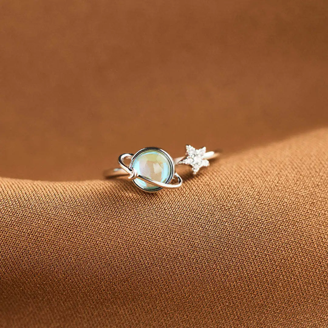 Bague Étoile et Lune Rotative