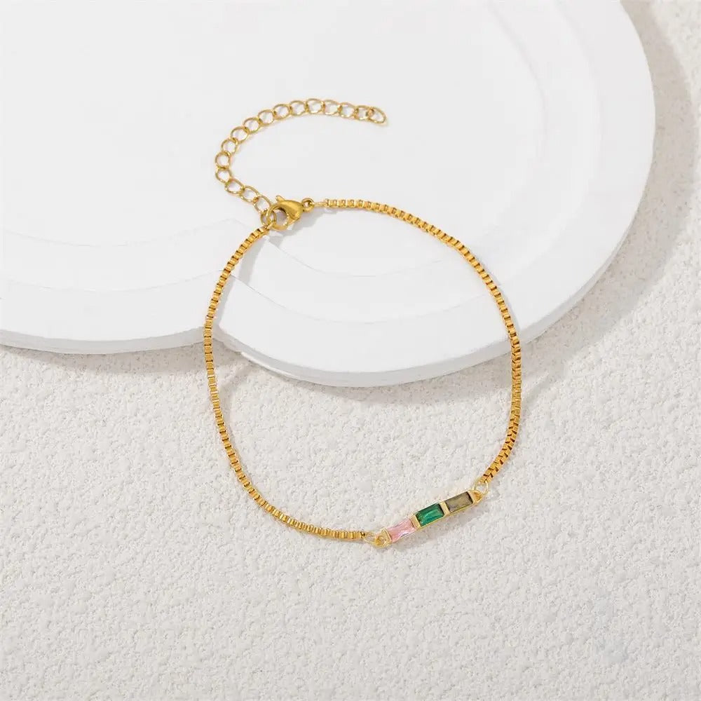 Bracelet Fin Cristal Vert