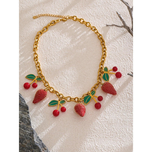 Collier Fraise et Cerise