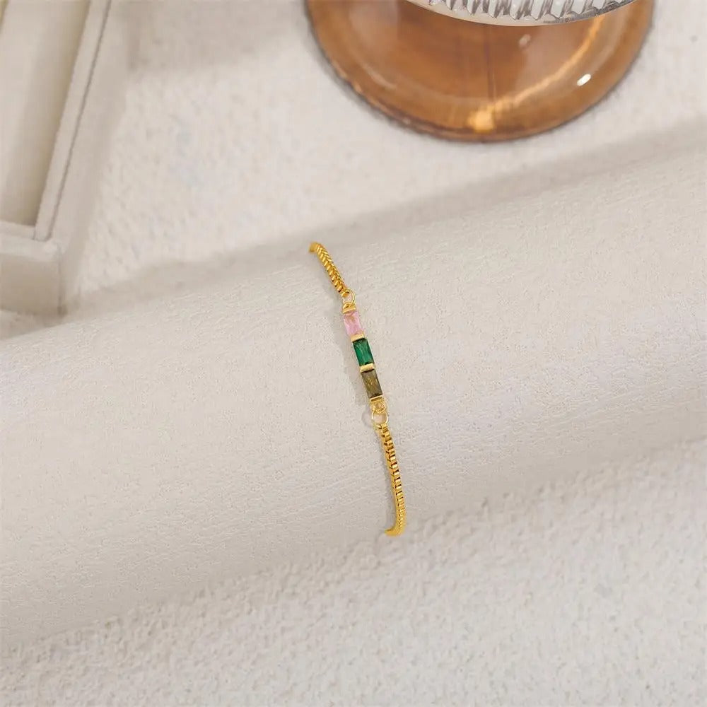 Bracelet Fin Cristal Vert