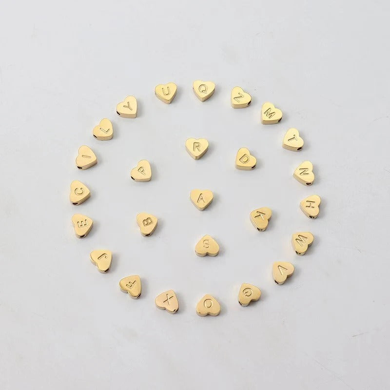 Bracelet Perles Cœur Initiale