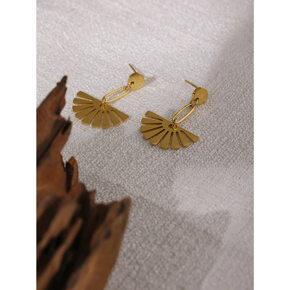 Boucles d’Oreilles Éventail Minimalistes