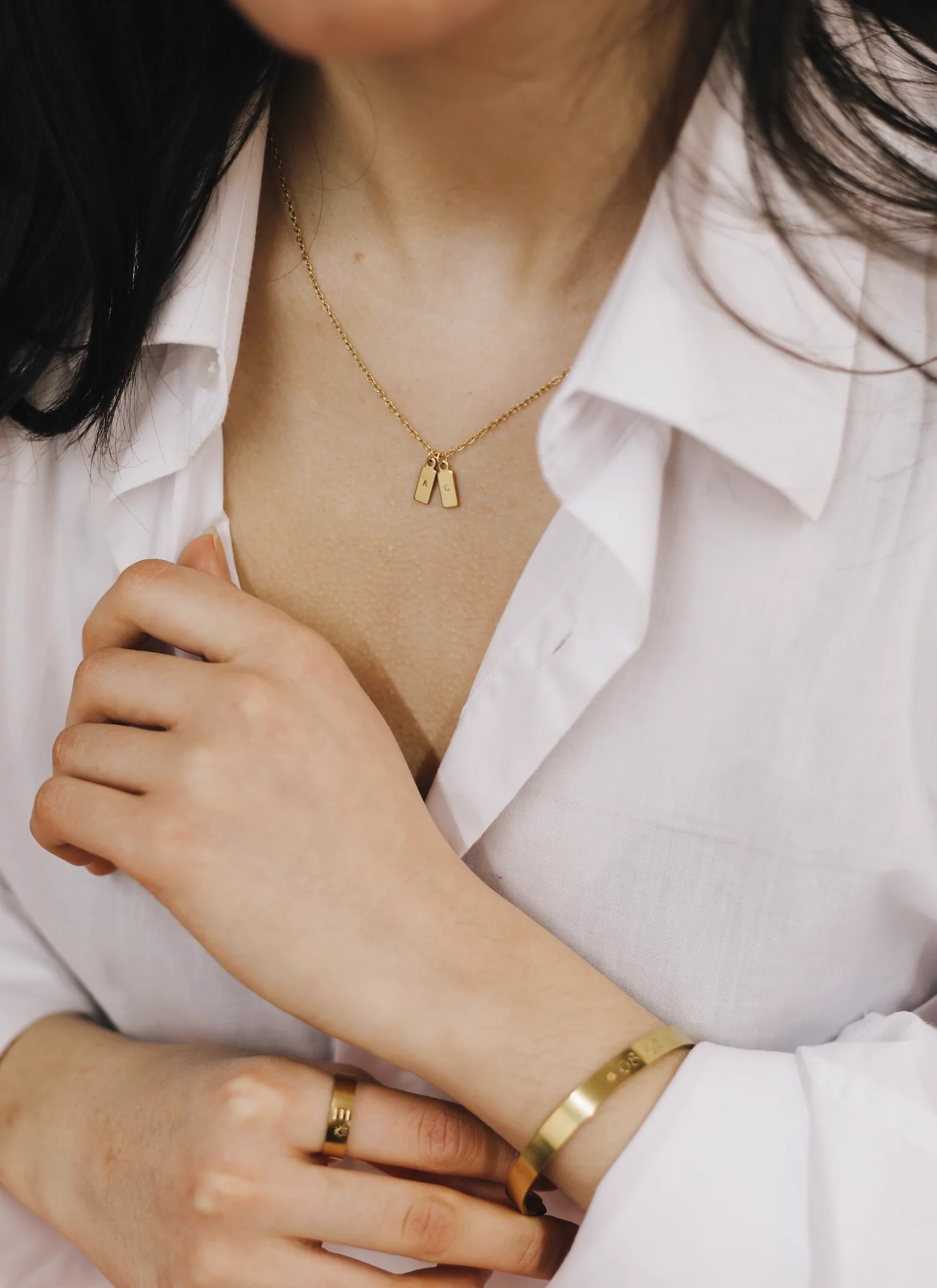 Collier Deux Initiales – Unisexe