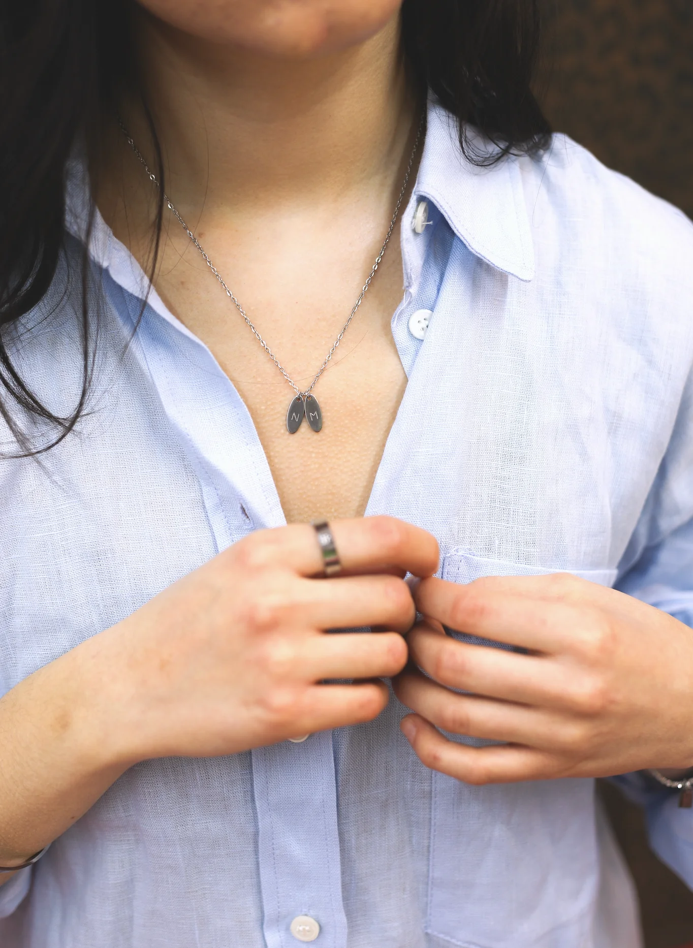 Collier Deux Initiales – Unisexe