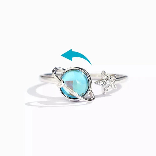 Bague Étoile et Lune Rotative