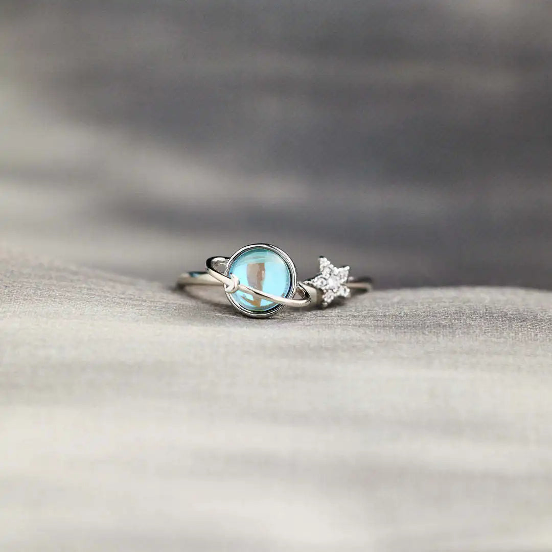 Bague Étoile et Lune Rotative