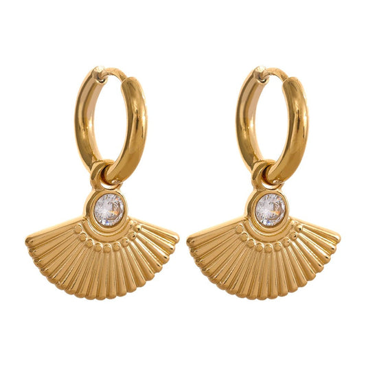 Boucles d’Oreilles Éventail Dorées