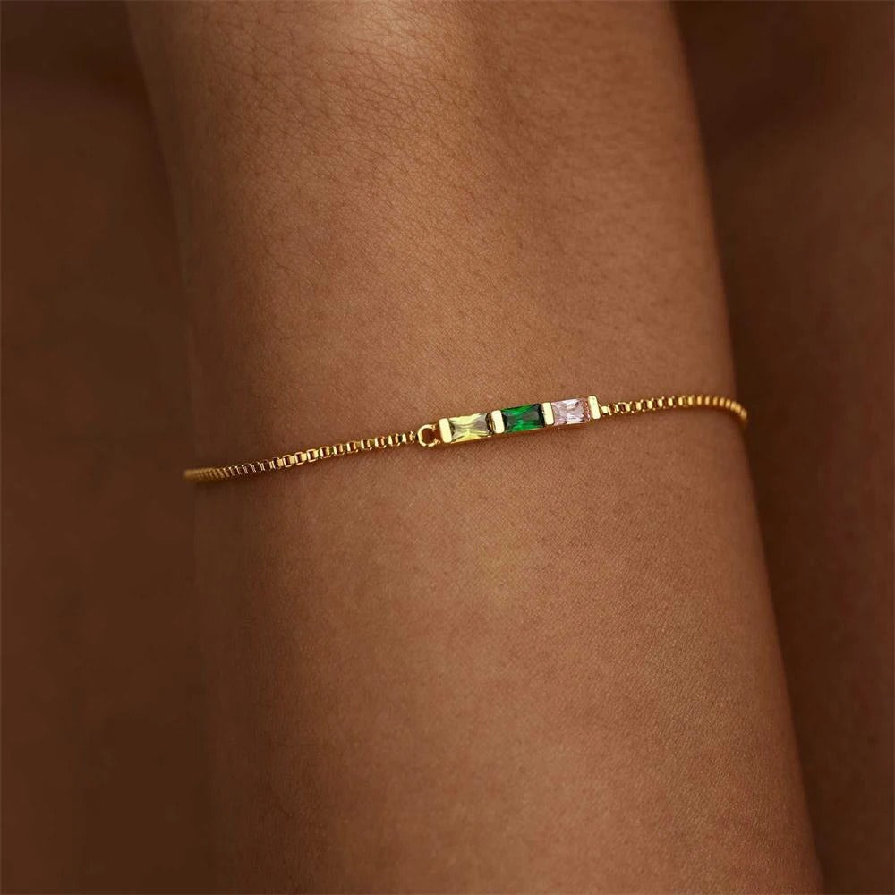 Bracelet Fin Cristal Vert