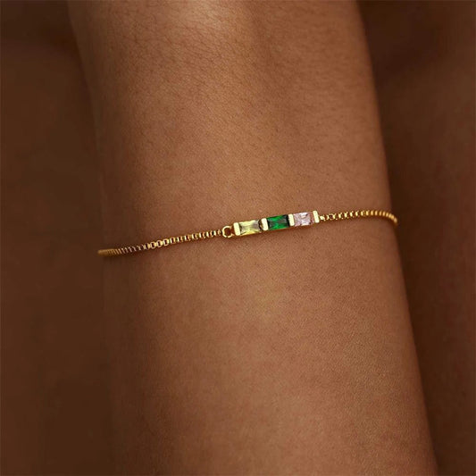 Bracelet Fin Cristal Vert