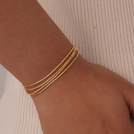Bracelet Multicouches Maillons Fins