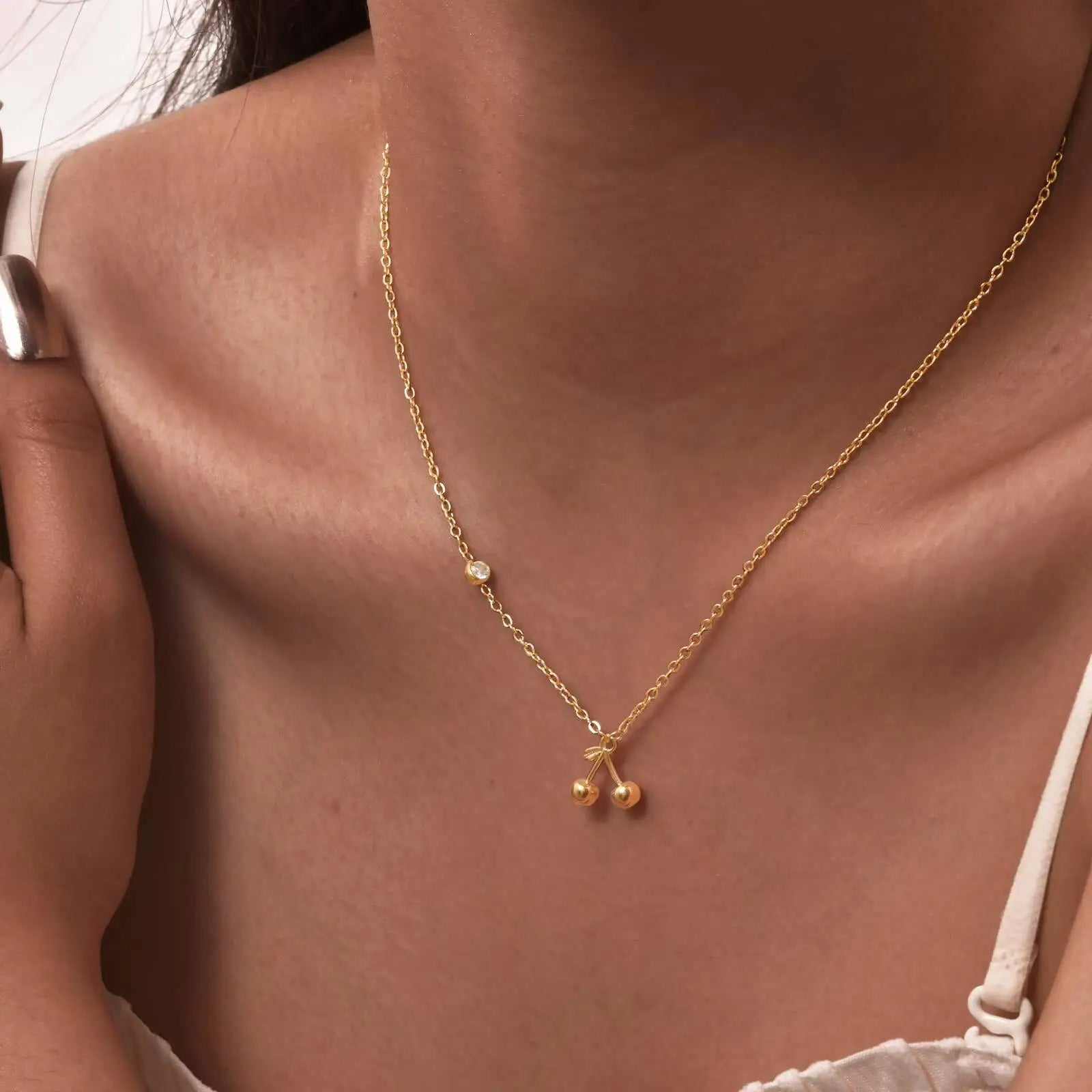 Collier Cerises Dorées