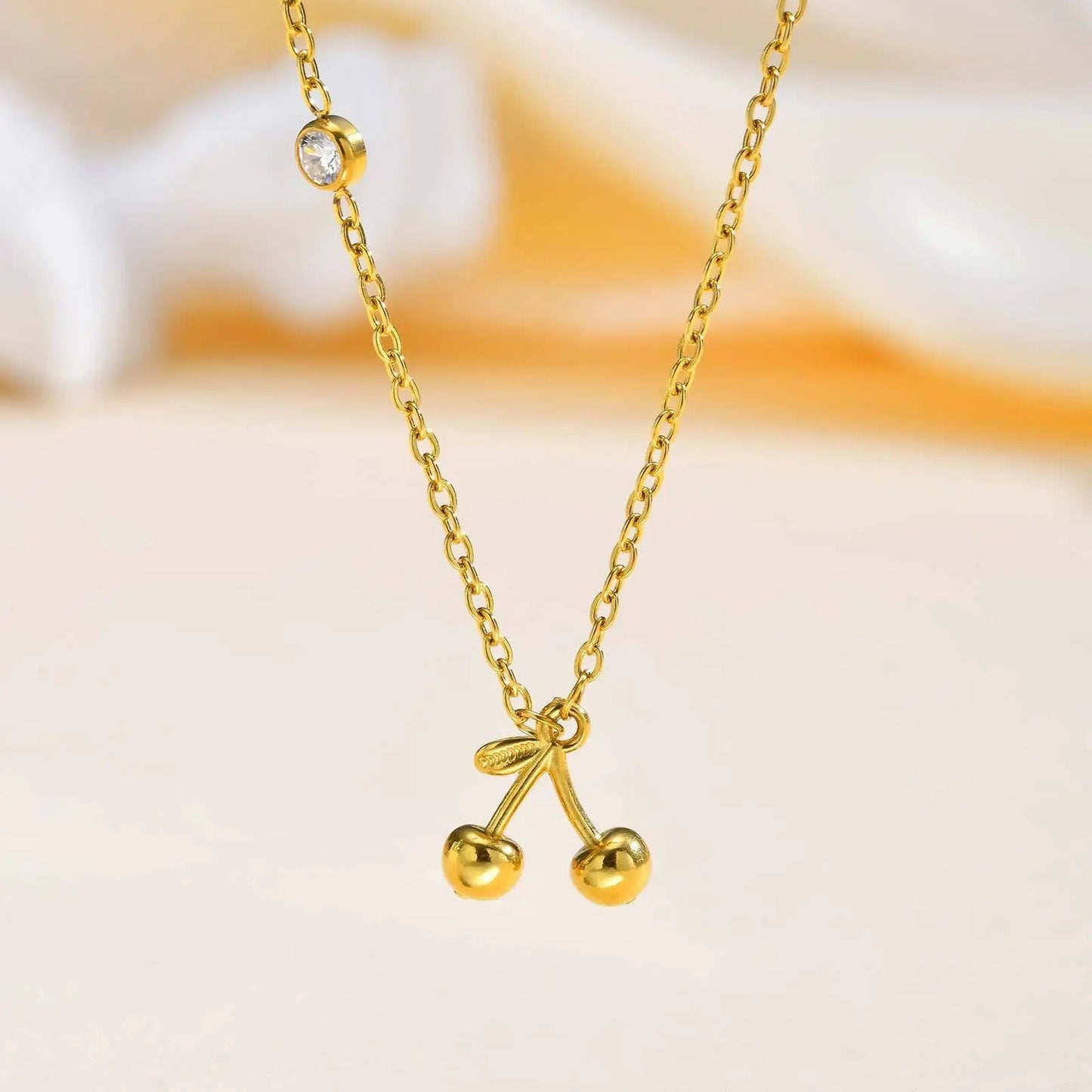 Collier Cerises Dorées