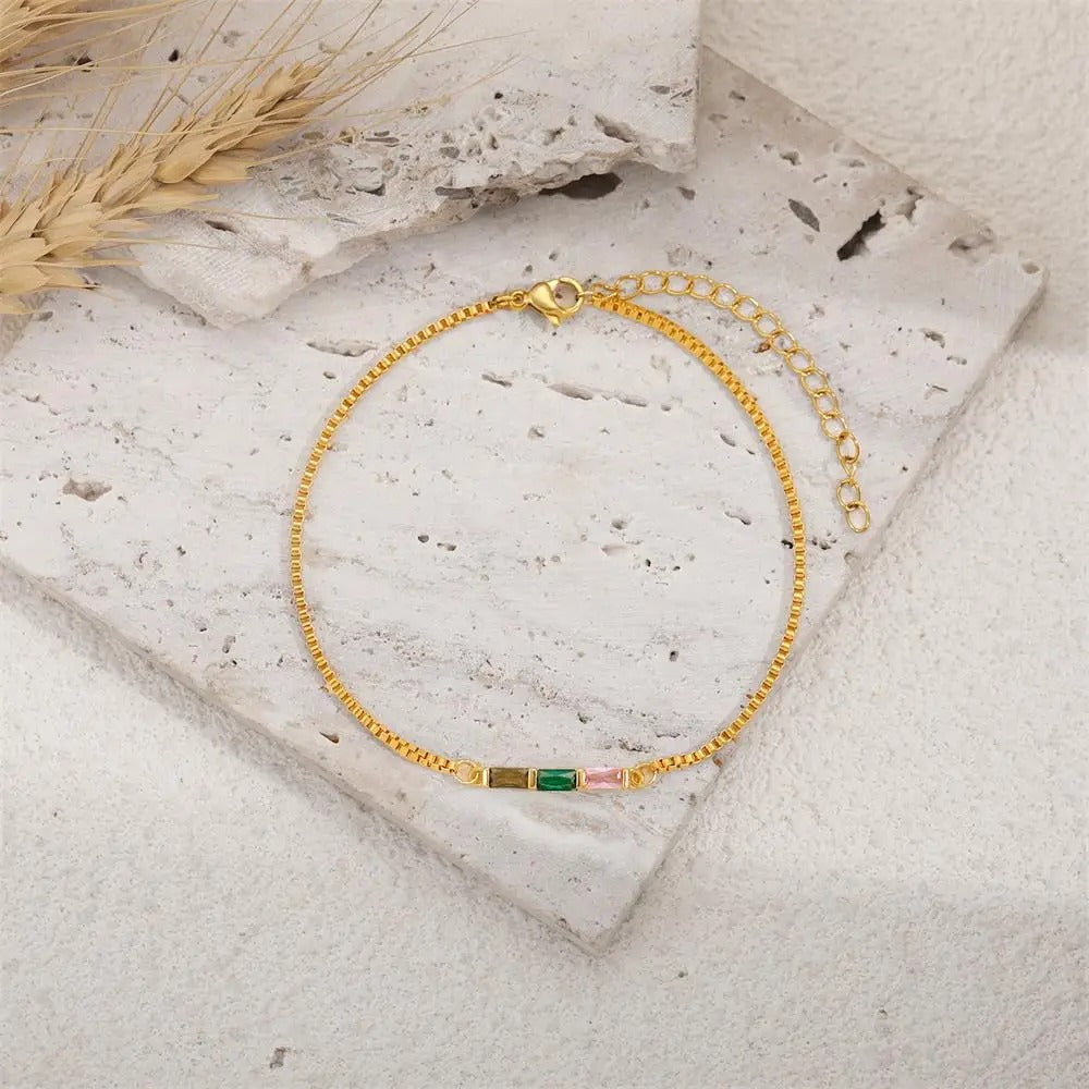 Bracelet Fin Cristal Vert