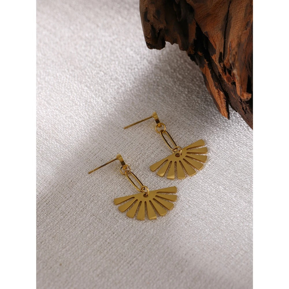 Boucles d’Oreilles Éventail Minimalistes