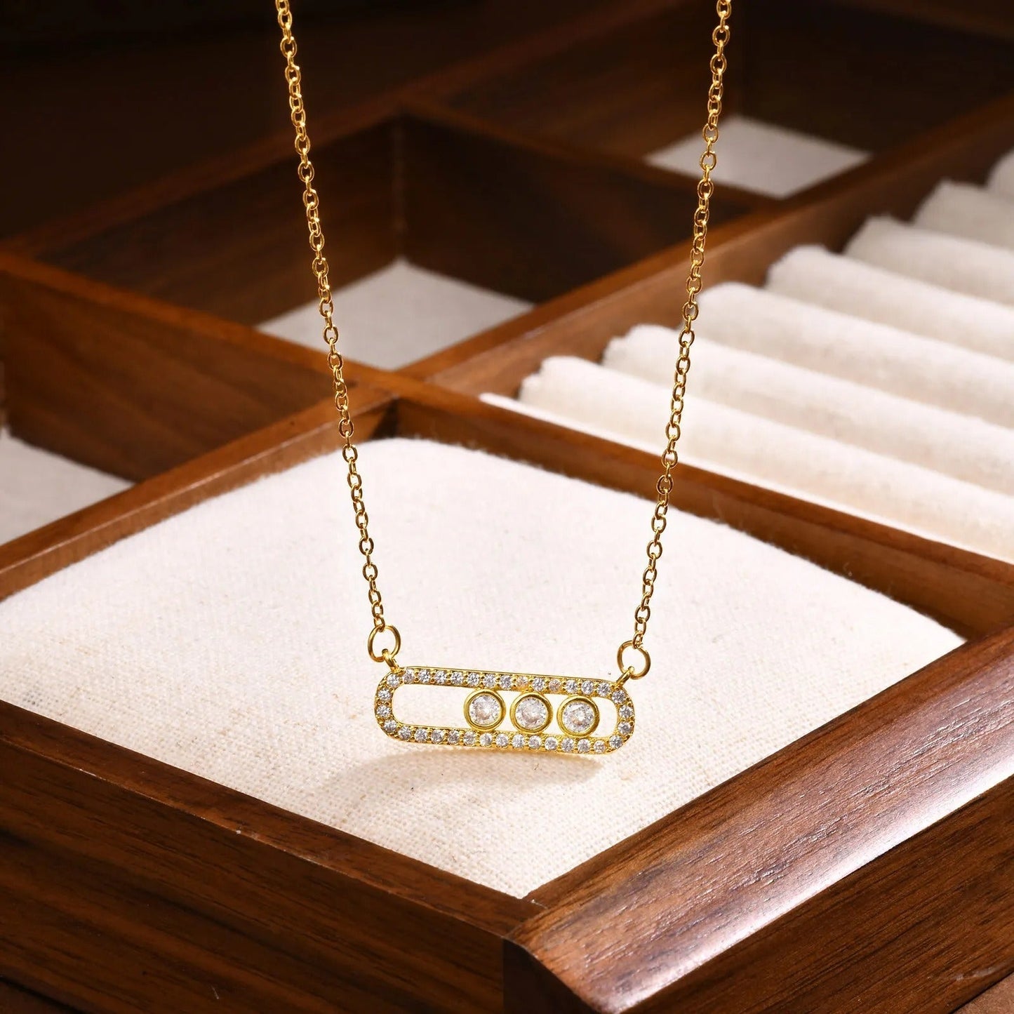 Collier Barre Cristaux