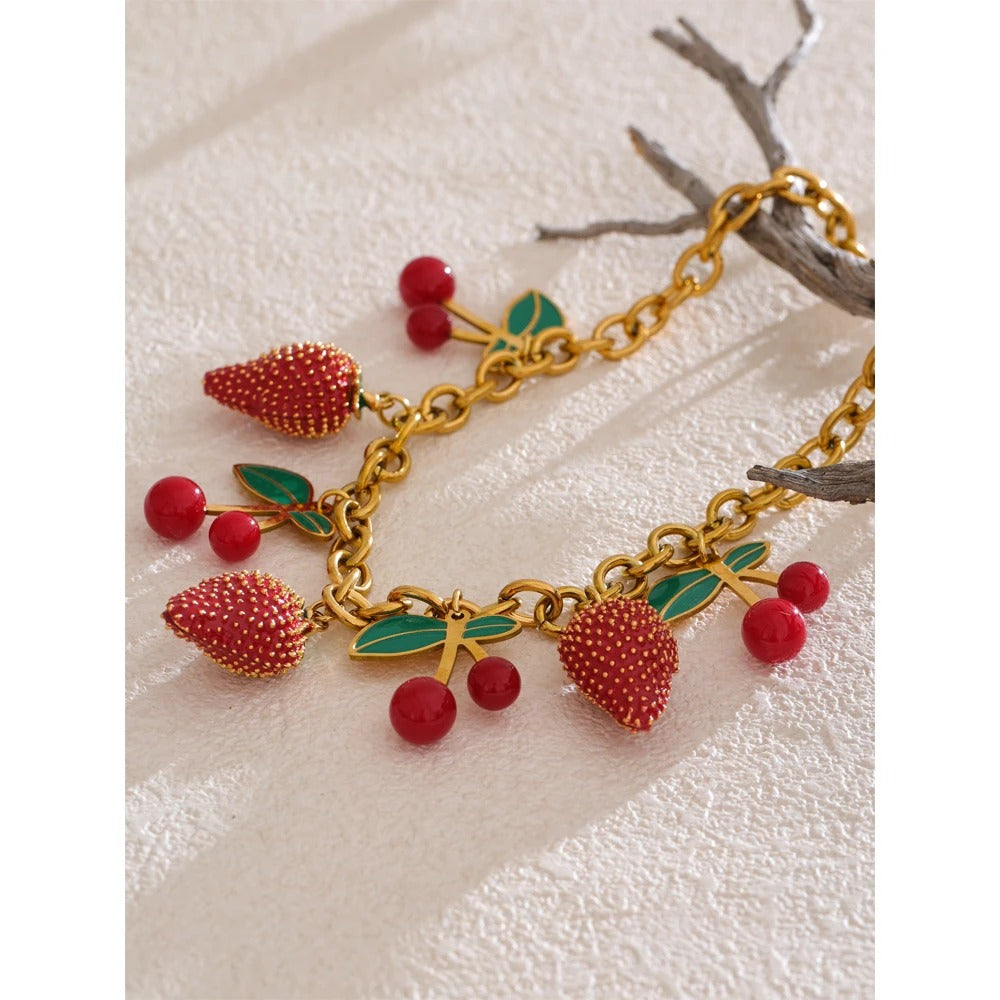 Collier Fraise et Cerise