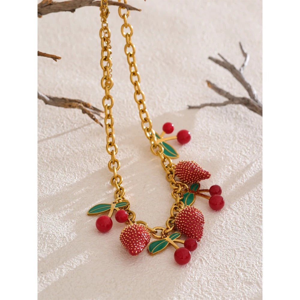Collier Fraise et Cerise