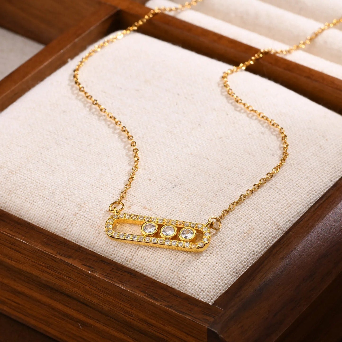 Collier Barre Cristaux
