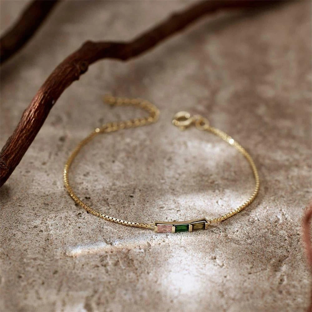 Bracelet Fin Cristal Vert