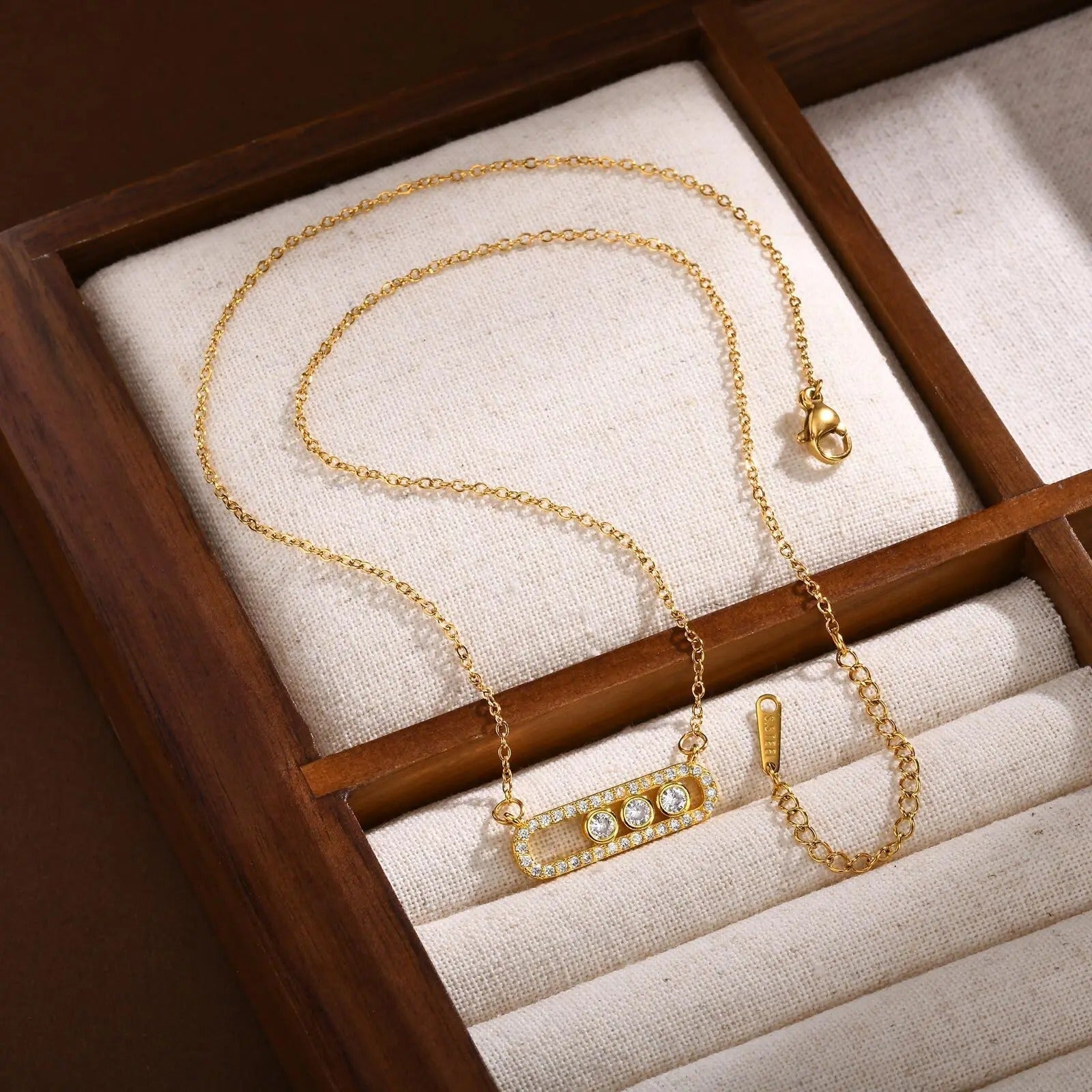 Collier Barre Cristaux