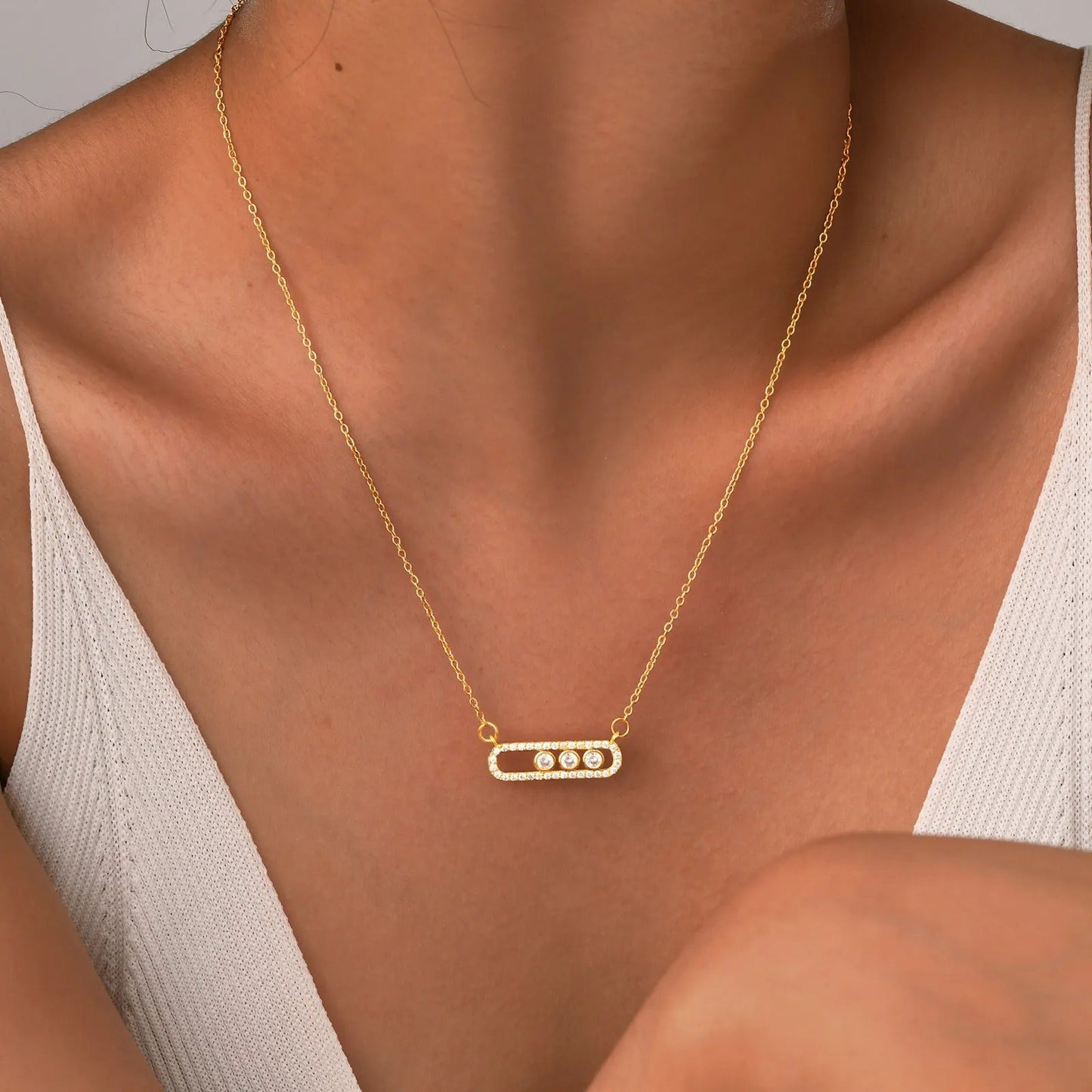 Collier Barre Cristaux