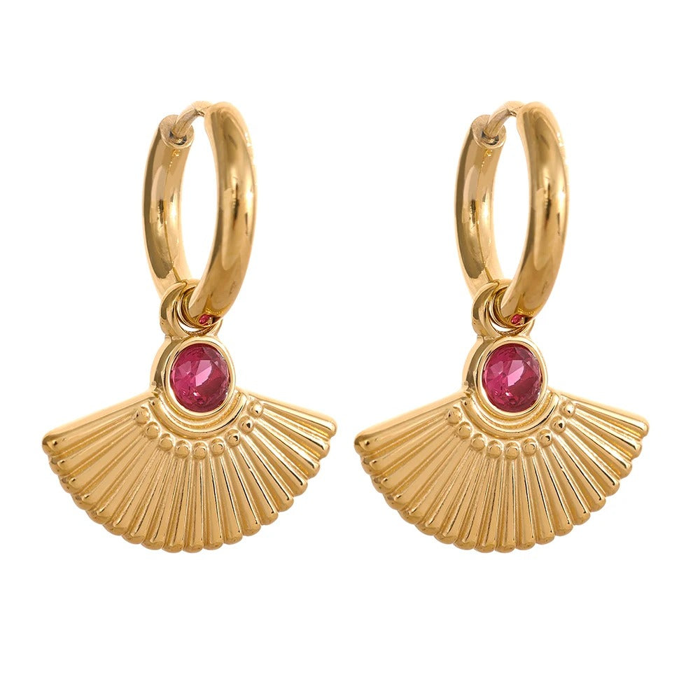 Boucles d’Oreilles Éventail Dorées