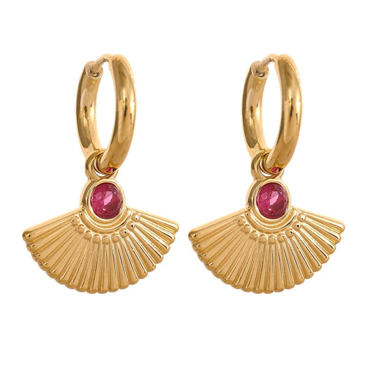 Boucles d’Oreilles Éventail Dorées