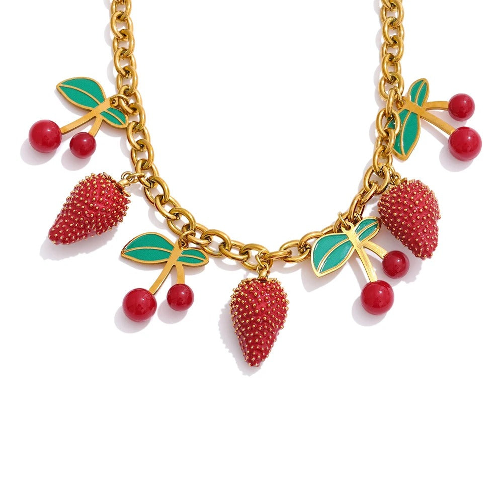 Collier Fraise et Cerise