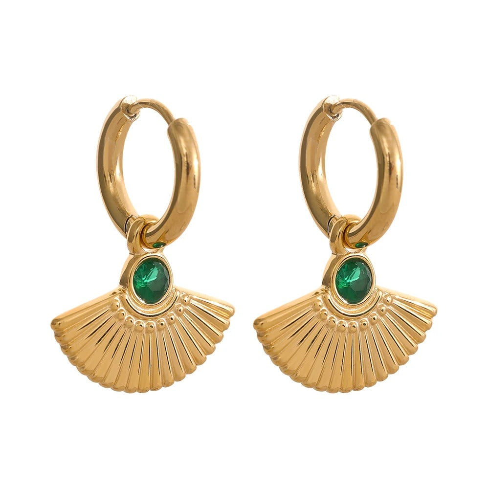 Boucles d’Oreilles Éventail Dorées